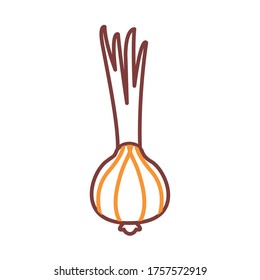 onion line style icon design, Vegetable organic food healthy fresh natural and market theme Vector illustration