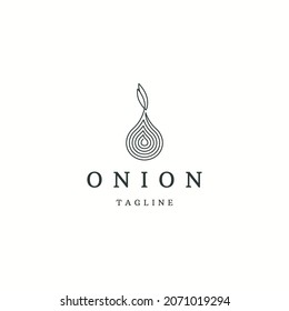Cebolla con estilo de línea icono diseño de icono de diseño vector plano