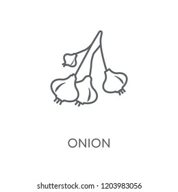 Onion linear icon. Onion concept stroke symbol design. Thin graphic elements vector illustration, outline pattern on a white background, eps 10.