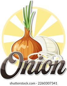 Onion logo cartoon isolated illustration
