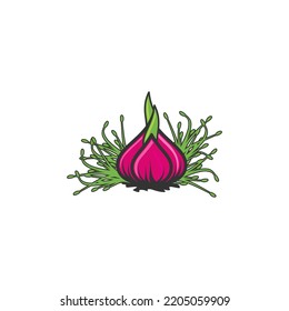 onion logo design vector template