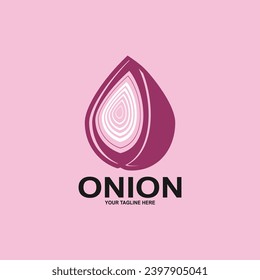 Onion logo. Onion icon. Fresh onion vector illustration.
