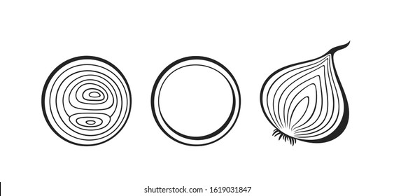 Onion logo. Isolated onion on white background