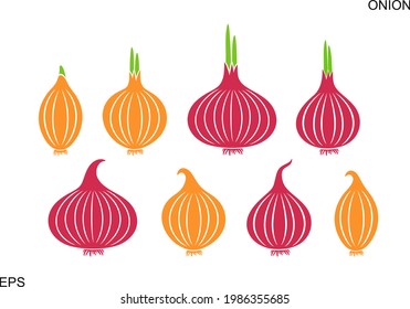 Onion logo. Isolated onion on white background