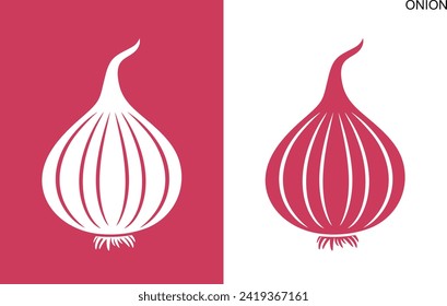 Onion logo. Isolated onion on white background