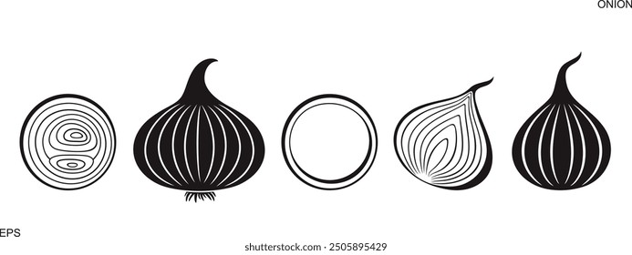 Onion logo. Isolated onion on white background