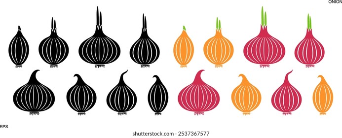 Zwiebellogo. Einzige Zwiebel auf weißem Hintergrund