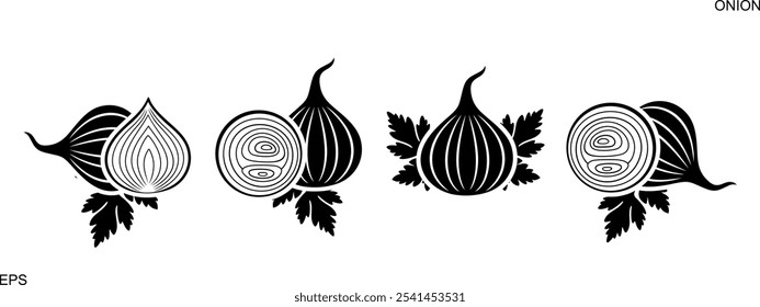 Onion logo. Isolated onion on white background