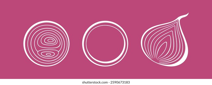 Onion logo. Isolated onion on white background