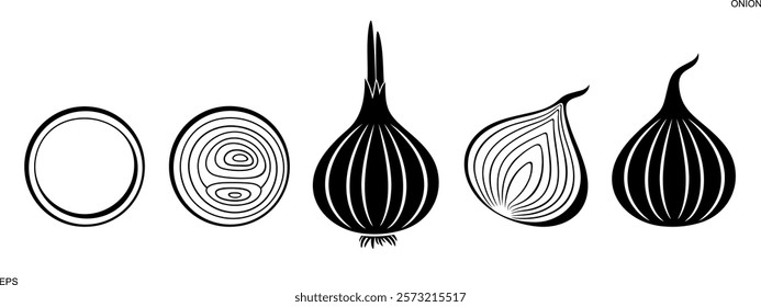 Onion logo. Isolated red onion on white background