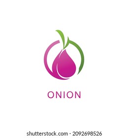 Onion logo vector , red onion icon . illustration Simple onion symbol