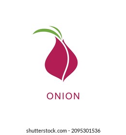 Onion logo vector , red onion icon . illustration Simple onion symbol