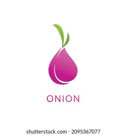 Vector de logotipo de cebolla , icono de cebolla roja . ilustración Símbolo de cebolla simple