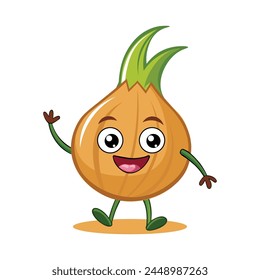 Onion mascot cartoon character illustration