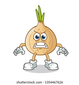 onion monster mascot vector cartoon illustration