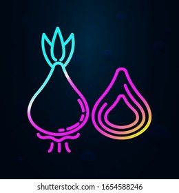 onion in nolan style icon. Simple thin line, outline vector of vegetables icons for ui and ux, website or mobile application