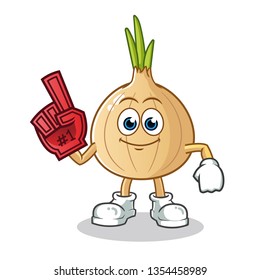 onion number one fan mascot vector cartoon illustration