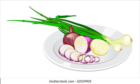 Onion on the plate