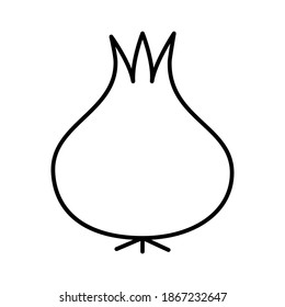 Onion outline icon. Food, outline vector illustration.