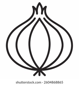 onion outline icon on white background