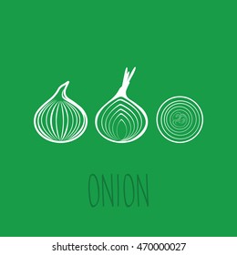 Onion outline vector icon.