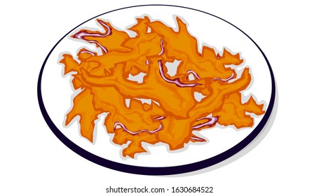 Onion Pakora indian snacks Vector