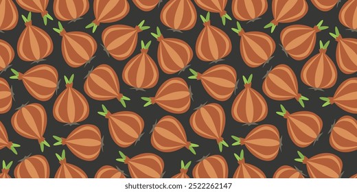 Onion Pattern background. red onion pattern. white onion pattern. Vegetable vector background.	