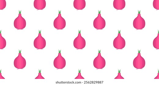 Onion Pattern background. red onion pattern. white onion pattern. Vegetable vector background.