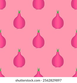 Onion Pattern background. red onion pattern. white onion pattern. Vegetable vector background.