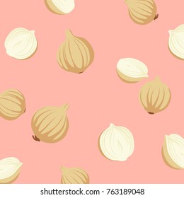 Onion pattern on pink background