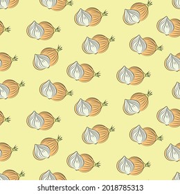 Onion Pattern Seamless Vector Yellow Background