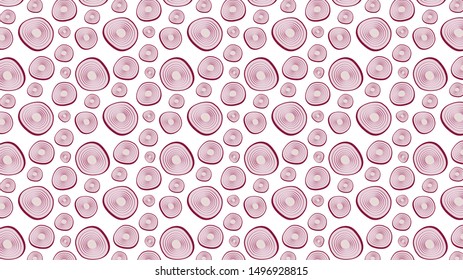 Onion pattern vector. Onion on white background. free space for text. copy space.