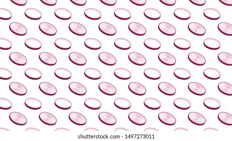 Onion pattern vector. Onion on white background. free space for text. copy space.