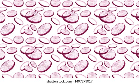 Onion pattern vector. Onion on white background. free space for text. copy space.