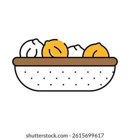 onion plate line icon vector. onion plate sign. isolated symbol illustration