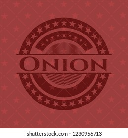 Onion retro style red emblem