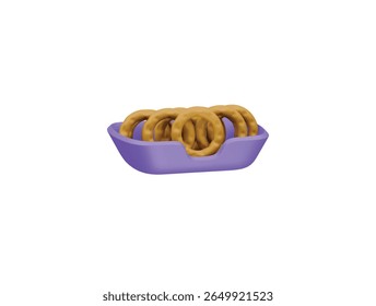 onion ring icon 3d illustration render