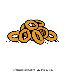 onion rings doodle icon, vector illustration