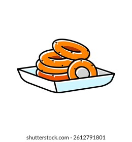 onion rings fast food color icon vector. onion rings fast food sign. isolated symbol illustration