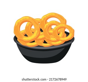 onion rings fast food icon isolated