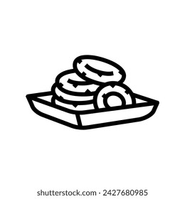 onion rings fast food line icon vector. onion rings fast food sign. isolated contour symbol black illustration