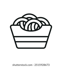Onion rings food beverage icon vector basic design simple and modern