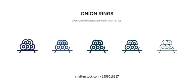 onion rings icon in different style vector illustration. two colored and black onion rings vector icons designed in filled, outline, line and stroke style can be used for web, mobile, ui