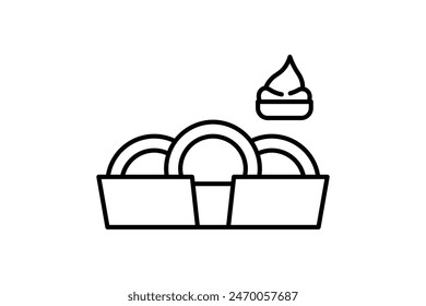 Onion rings icon. icon related to fast food. suitable for web site, app, user interfaces, printable etc. line icon style. simple vector design editable