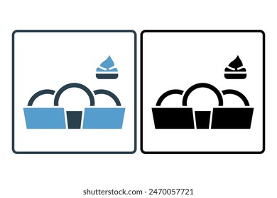 Onion rings icon. icon related to fast food. suitable for web site, app, user interfaces, printable etc. solid icon style. simple vector design editable