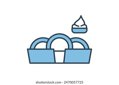 Onion rings icon. icon related to fast food. suitable for web site, app, user interfaces, printable etc. flat line icon style. simple vector design editable