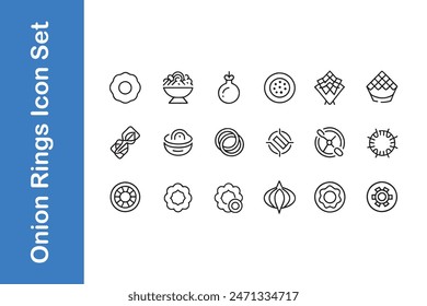 Onion rings icon set with vector collections. 