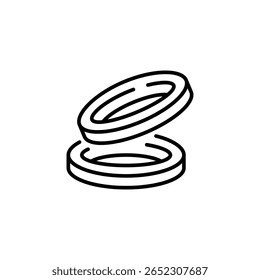 Ícone de Anéis de Cebola. Ícone de anéis de cebola simples para mídia social, aplicativo e web design. Ilustração vetorial