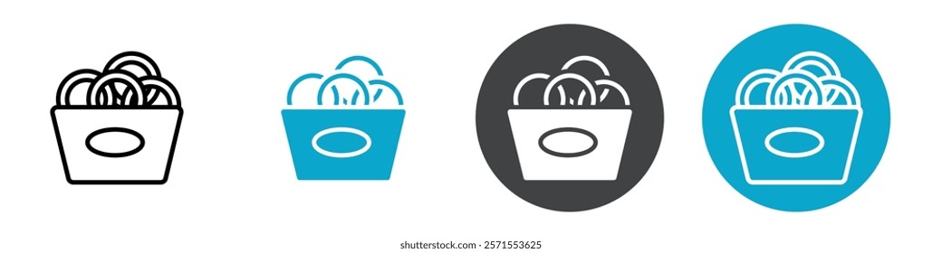onion rings icon Vector illustration in black
