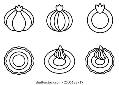 Onion Rings line art deliciously fried rings for a tasty treat